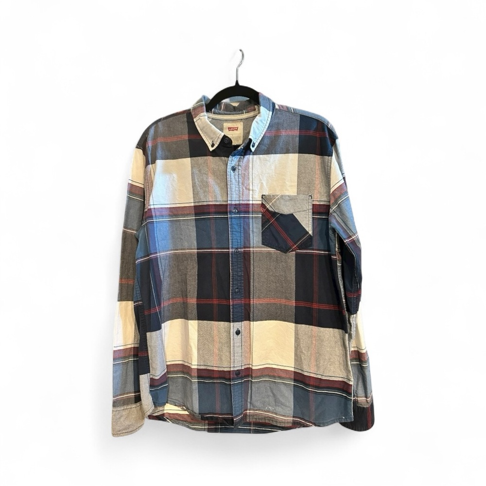 Levi’s Casual Plaid Button-Down Shirt - Blue, Beige, Red